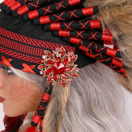 Coiffe indienne à plumes grand volume et bandeau ajusté - 5