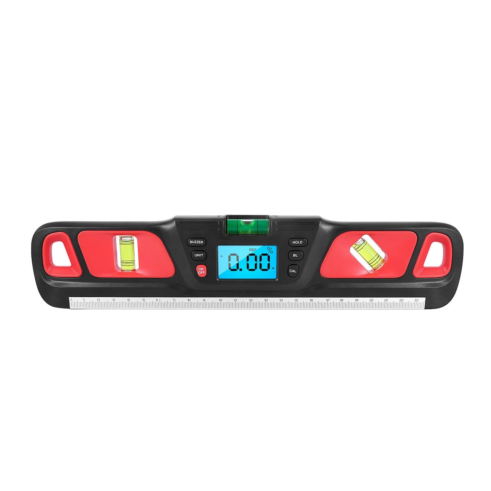 Bnvewr Red Digital Angle Finder, Magnetic Digital Level Inclinometer 360 Degree Angle Finder Electric Protractor Led Display,Inclinometer(Red)