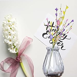 Easter Egg Stems,6pcs 17in/43cm Egg Picks with Forsythia Flowers for Flower Arrangement Vase Easter Decor Easter Egg Stems6pcs 17in43cm Egg Picks with Forsythia Flowers for Flower Arrangement Vase Easter Decor
