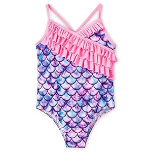 Dvenki Girls Mermaid Floral Swimsuit Bathing Suit Size 2T-10 Toddler, Little & Big Kids