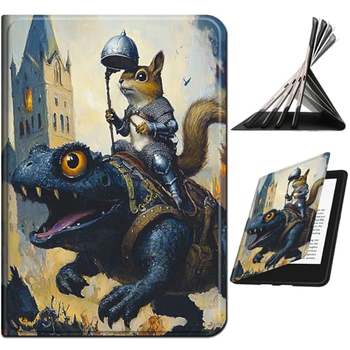 RWUTYTIUL for Samsung Galaxy Tab E 9.6" 2015 SM-T560/T561/T567 Case, Shockproof Smart Protective Multi-Angle Viewing Tablet Cover for Women Men with Auto Sleep/Wake, Black Dragon Mouse