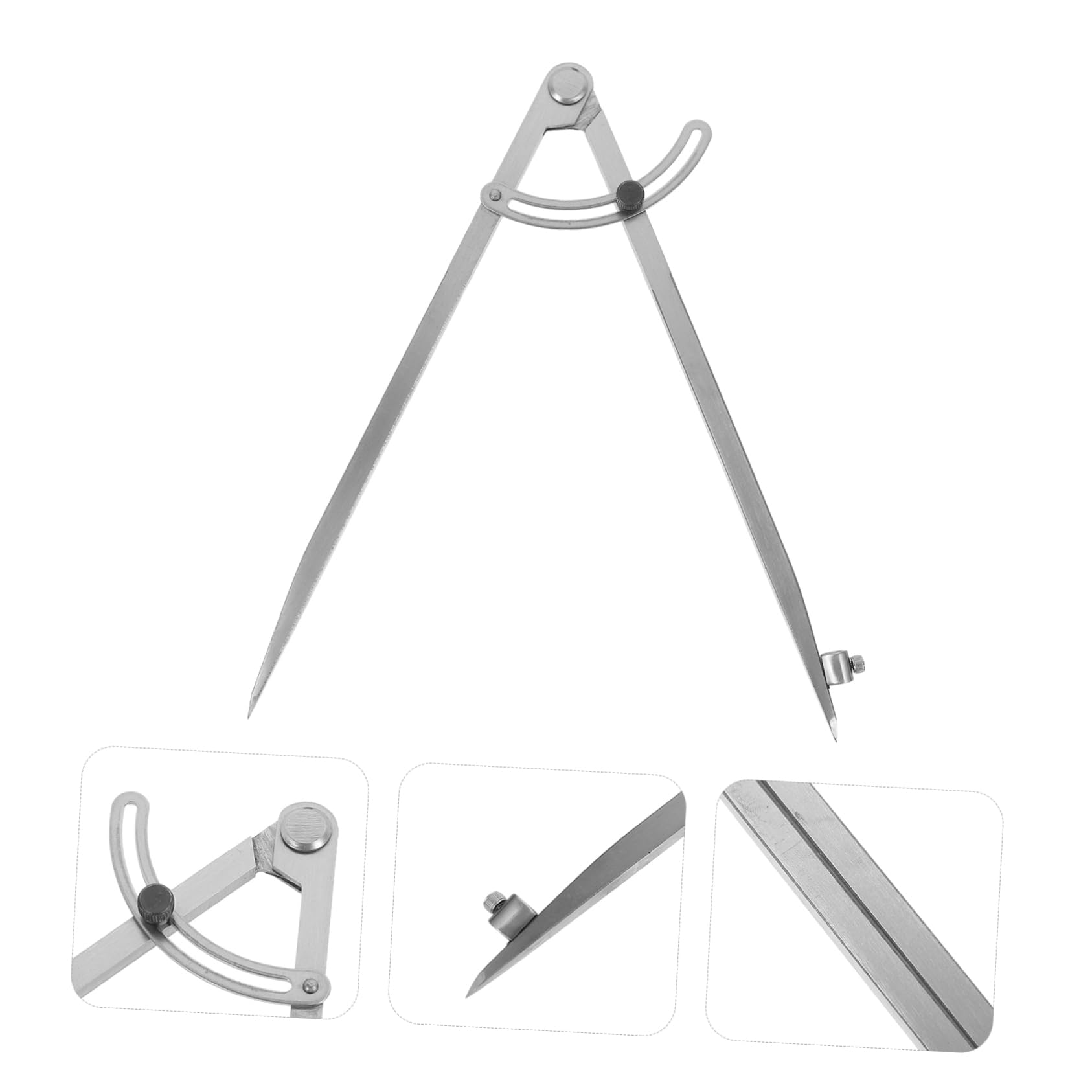HOMSFOU Geometrie Zirkel aus Eisen Silber Tragbar und Rostarm für Schule und Unterricht Robust nicht Leicht zu Verbiegen