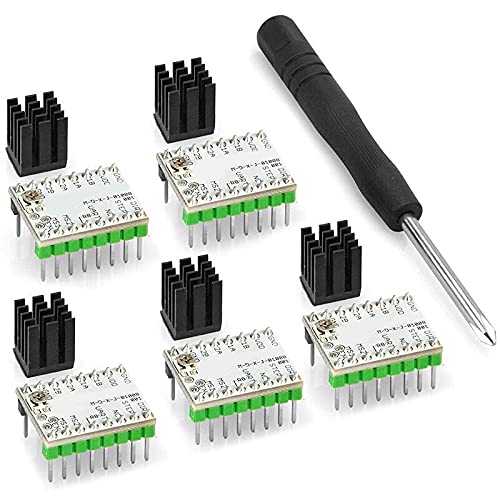 Lysee 3D Printer Parts & Accessories - HOT-3D Printing Stepping Motor Driver Mute TMC2208 Motor Driver with Straight Inserter and Heat Sink (5Pcs) - (Color: White)