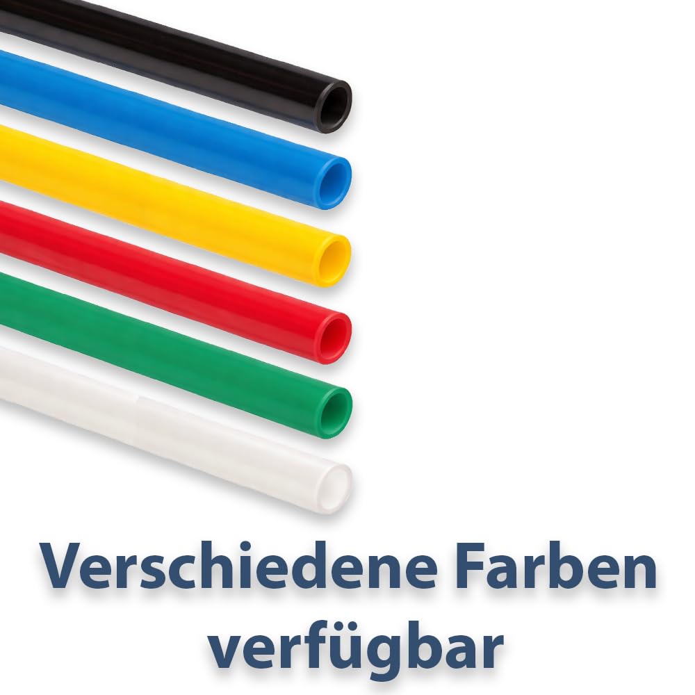 Polyurethan Druckluft Schlauch PU Pneumatikschlauch, 10/6,5mm Außen-/Innen-Ø, 50 m Rolle, Farbe: blau
