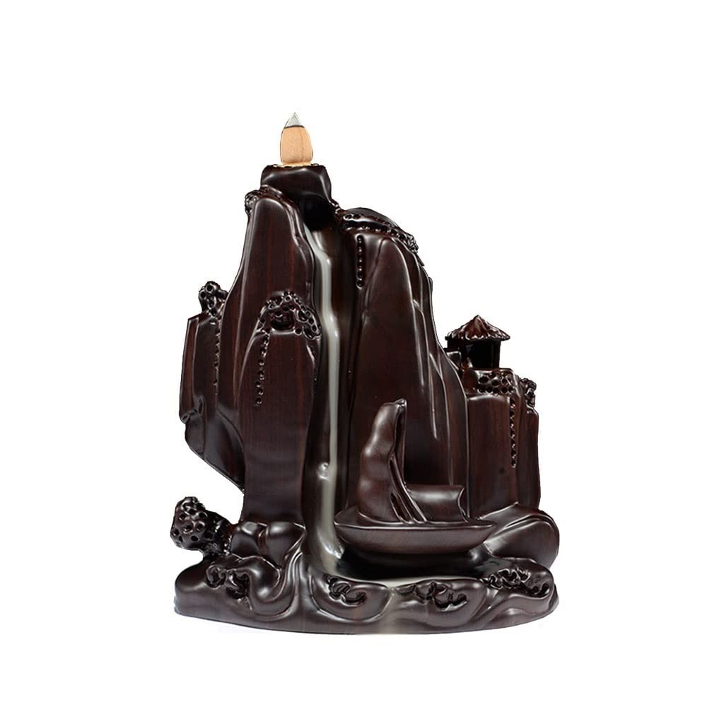 Incense Burner Waterfall Incense Burner Backflow Indoor Aromatherapy Rockery Fountain Desktop Decoration Waterfall Incense Burne