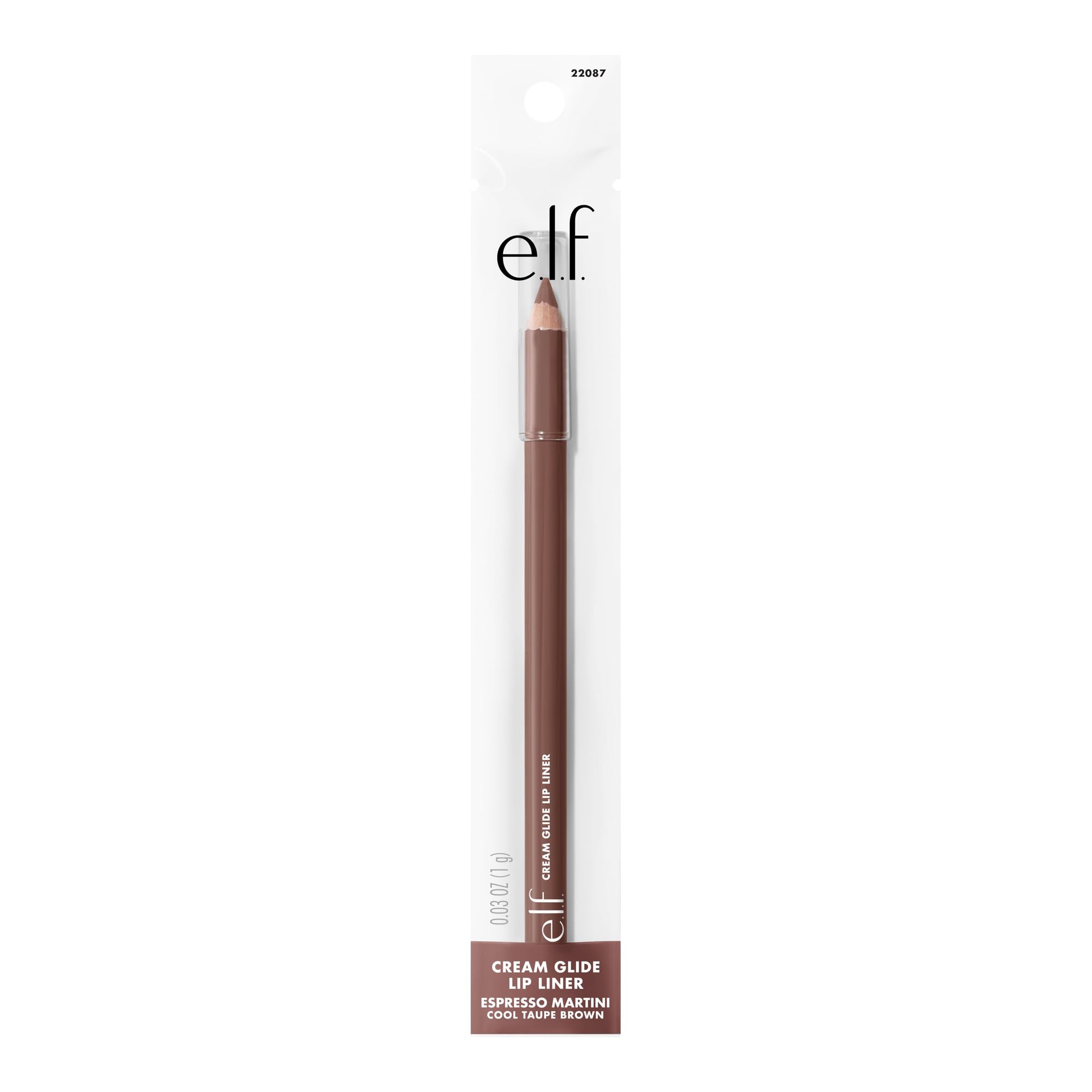 e.l.f. Cream Glide Lip Liner, matita altamente pigmentata per modellare e scolpire le labbra, finish semi-opaco, prodotto vegano e non testato sugli animali, Espresso Martini