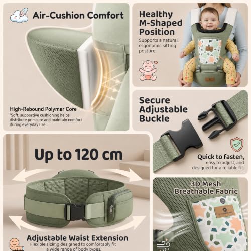 Image of StarAndDaisy Baby Carrier for 0 to 3 Year with Soft Cushioned Hip Seat | Sling Baby Carrier with 2 Storage Pockets | | Soft Cushioned Baby Carry Bag for Newborn to Toddler