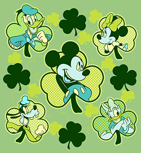 Disney Characters Mickey Friends Clovers Girl's Heather Crew Tee2