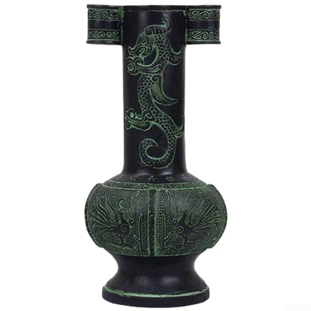 Antike Bronze Drachen Wurfspiel Topf mit Mythischem Vogel - Traditionelles Metall Spiel für Garten und Park - 26,5cm Großes Rasenspiel Zubehör