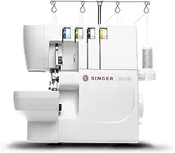 Máquina de Costura Overlock Singer S0105 127V | 6 Tipos de Pontos, 1.300 PPM | Braço Livre, LED, Estrutura em metal | Costura com 1 ou 2 Agulhas | Ideal para Malha, Bainha e Acabamentos Profissionais