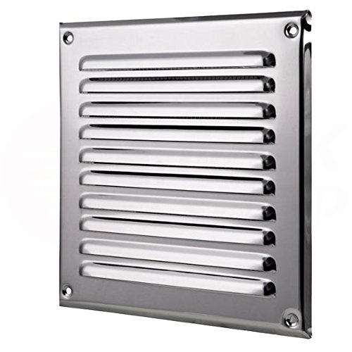 Lamellen Lüftungsgitter edelstahl poliert 195 x 195 mm 250 x 250 mm Wettersch...