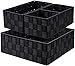 WUWEOT Lot de 4 Panier de Rangement Salle de Bain sans Couvercle en Aspect Rotin Organiseur de Salle de Bain en Nylon Paniers pour Étagères Empilable pour Armoire, Cuisine, Salon, Bain