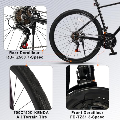 AVASTA Jupiter 700C Road Adult Step-Over Hybrid Cycling Bike