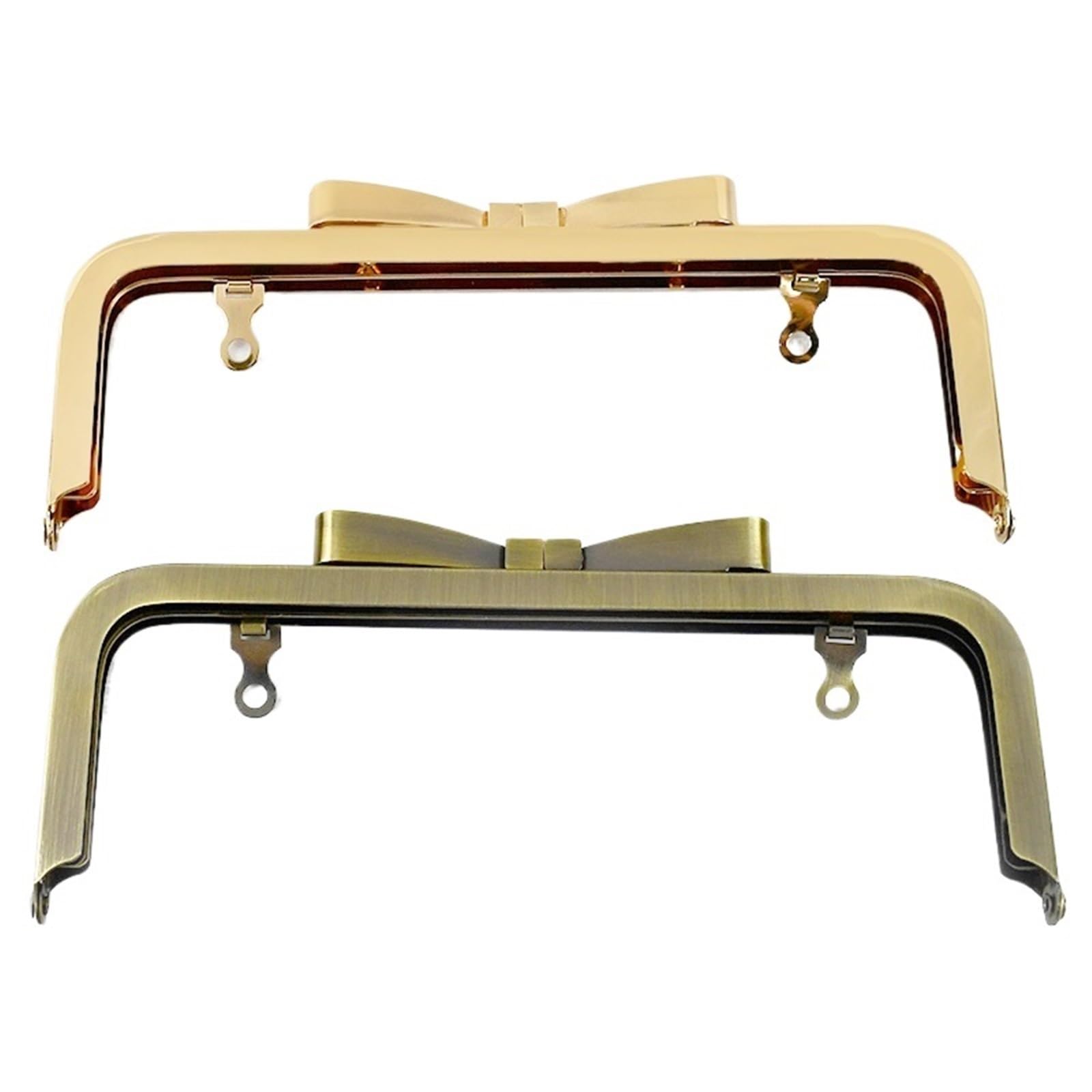 Fermoir Porte Monnaie Or Clair 20cm, Cadre Métal Lisse Haute Couture pour Sac Main