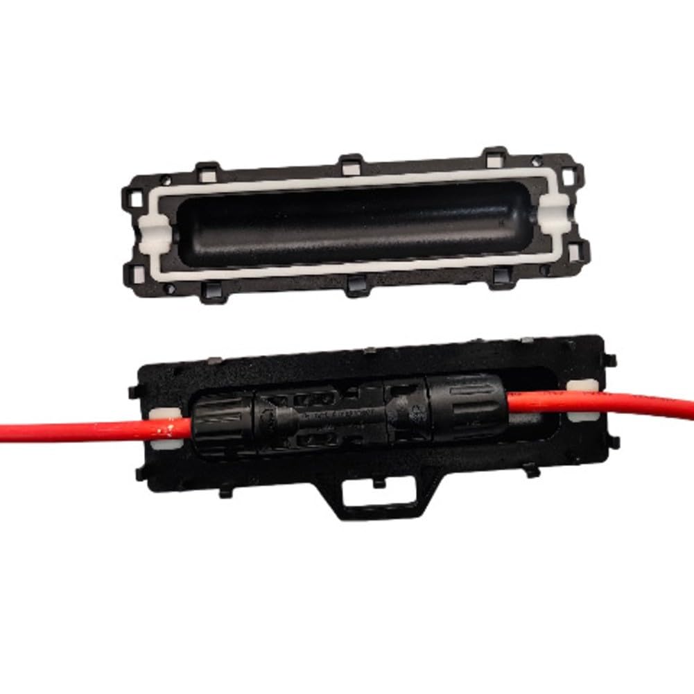 Photovoltaik-Steckverbinder-Schutzbox für Marine- und Outdoor-PV-Anlagen – PPO-Gehäuse, IP67-bewertet, 100 °C Temperaturbeständigkeit, Schwarz (5er-Pack) (10 Stück)