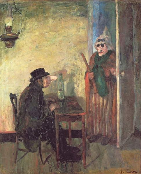 Tableau Toile les masques scandalisés d'Artiste Célèbre 60x90cm SERENDIPITP