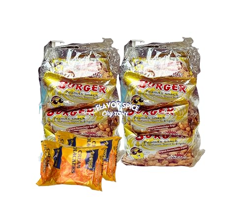 Peanut Burger Snack | 2 Packs (24 Pieces) | With 2 Free Pieces of Fish Yale