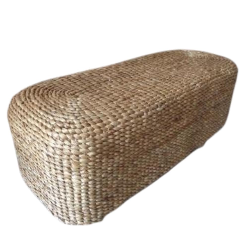 Wasserhyazinth Teakholz Sitzbank Amsterdam 80cm Natural Unikat massiv Bank