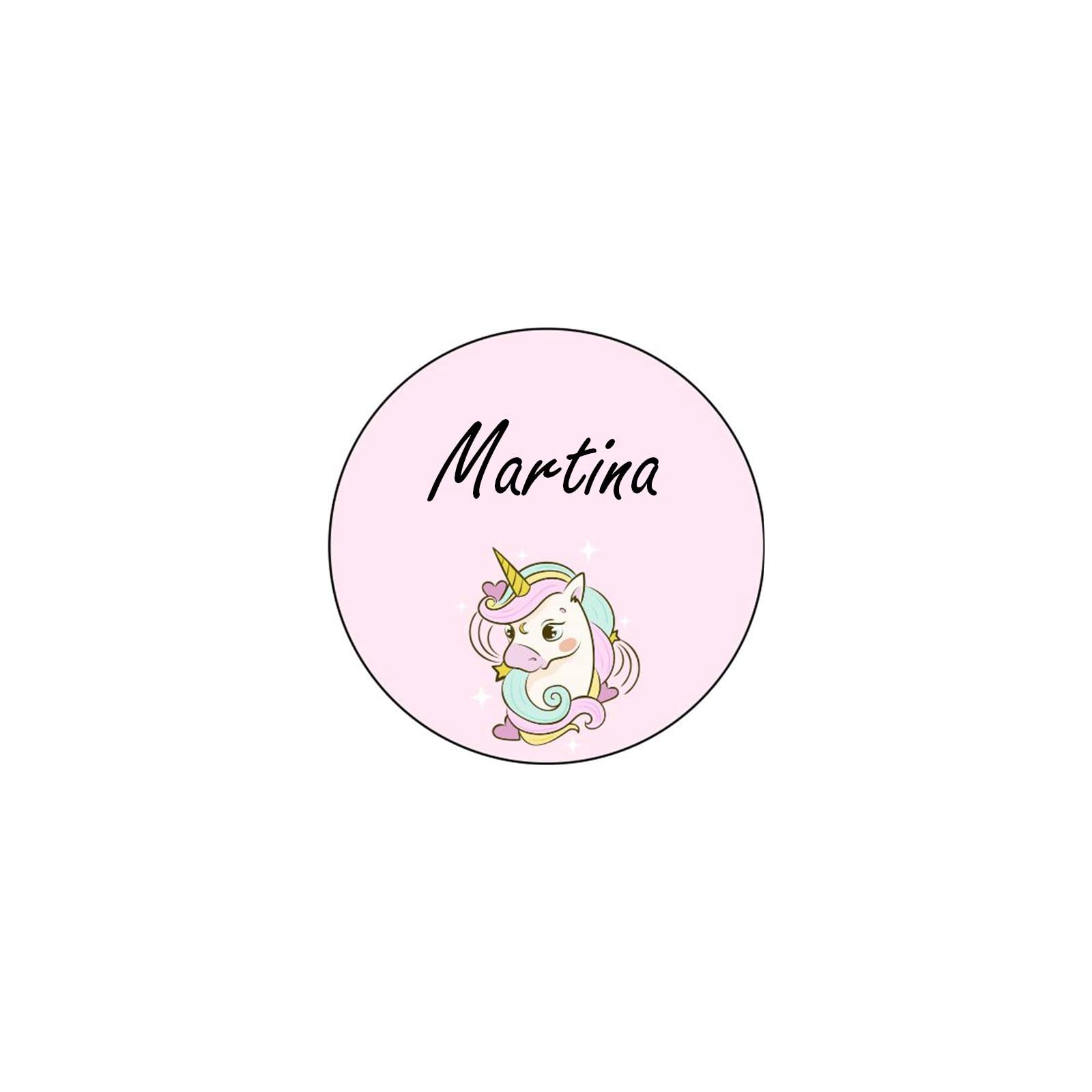 Kit de 35 etiquetas adhesivas rosa con unicornio para primer cumpleaños niña