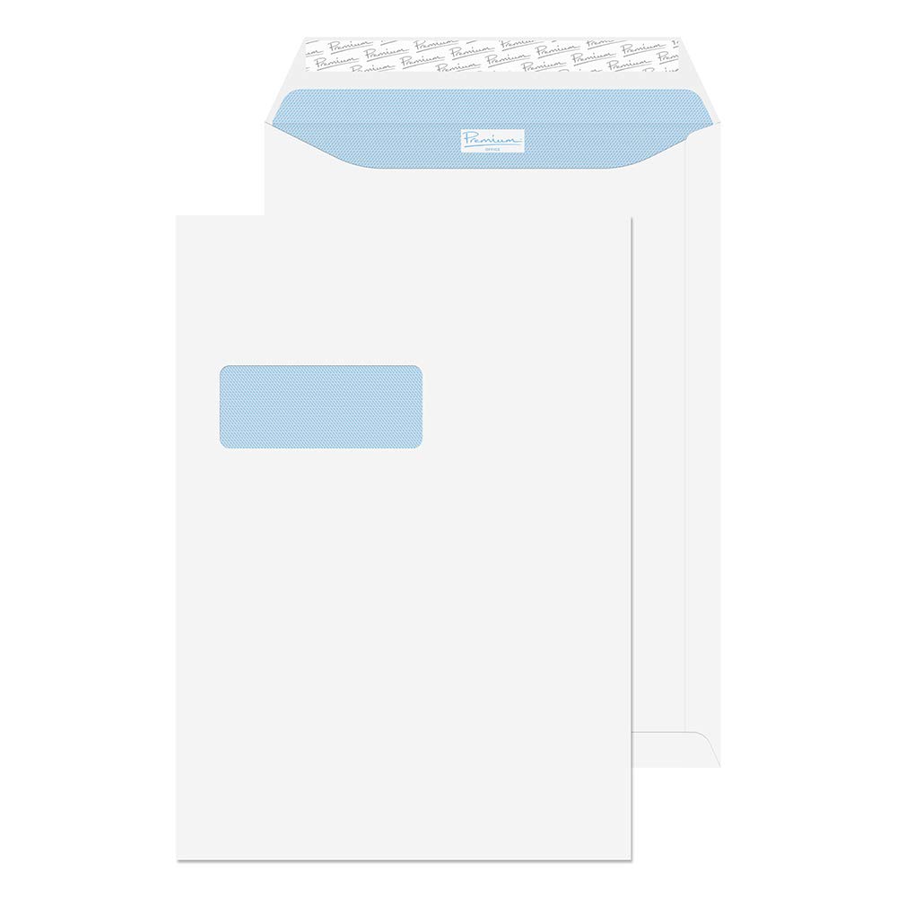 Blake Premium Office | sobres B4 con ventana (35.2 x 25cm) | 250 unidades | 120gr | certificado FSC | tira autoadhesiva | sobres oficina y comerciales | blancos | papel | modelo 38116