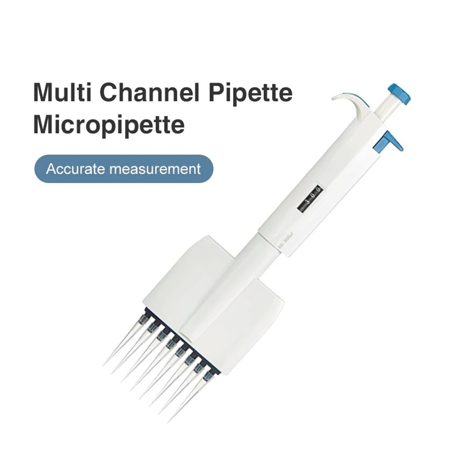 pipeta de laboratorio 1 pipeta digital manual ajustable de volumen variable de 0,5 μl a 300 μl, multicanal, de 8/12 canales.(8 Channels 0.5-10ul)