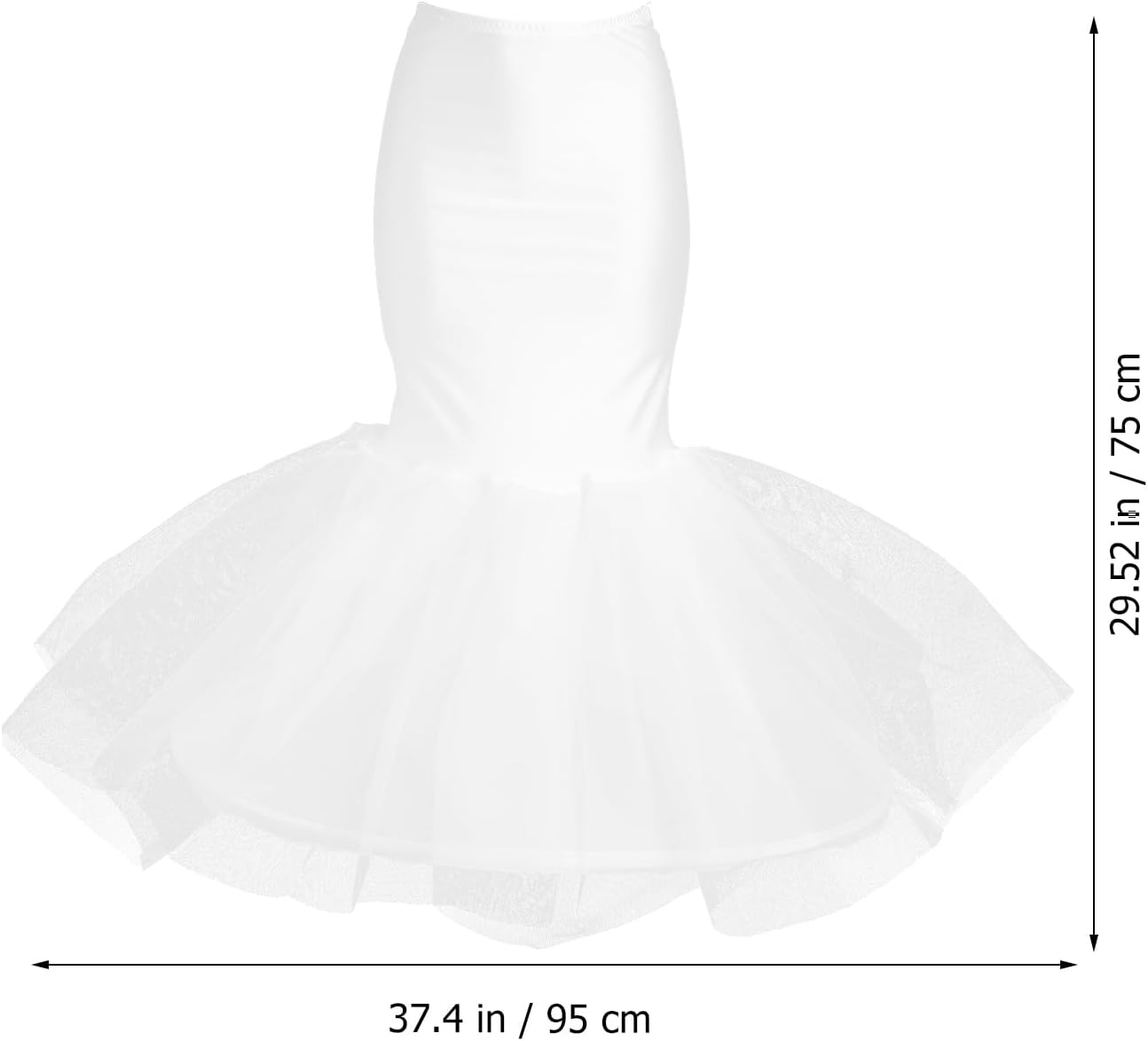 SAFIGLE Petticoat for Wedding Dress with Hoop Crinoline Underskirt Bridal Ball Gown Volume Support White 29.5X29.5X37.4 Inches - Image 3
