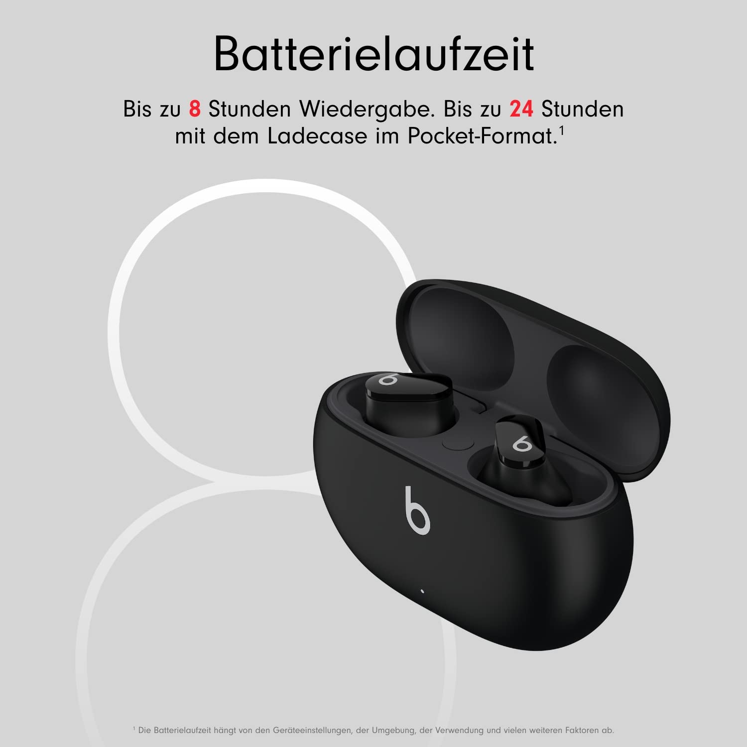 Beats Studio Buds – Komplett kabellose Bluetooth In-Ear Kopfhörer mit Noise-Cancelling – schweißbeständige, kompatibel mit Apple und Android, integriertes Mikrofon – Schwarz (Vorgängerversion)