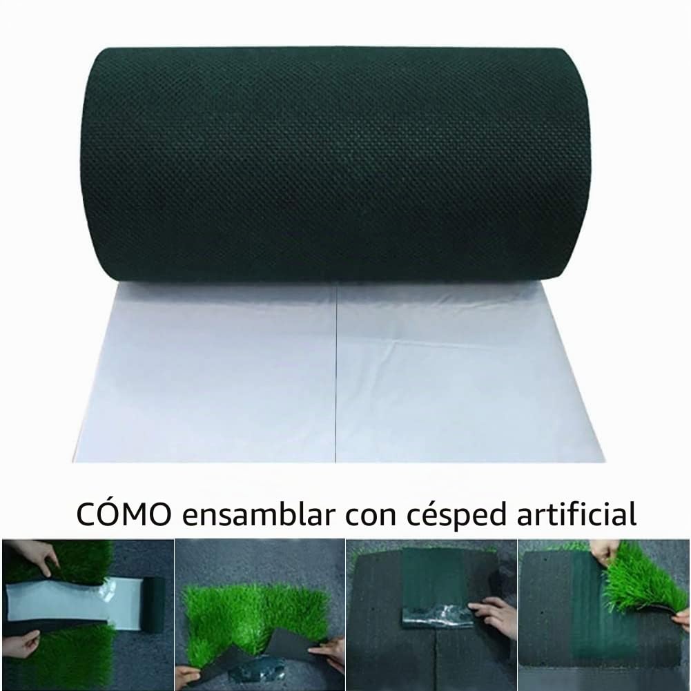 Cinta de unión para césped artificial, autoadhesiva para la conexión de 2 piezas, alfombra de césped, 15 cm x 10 m
