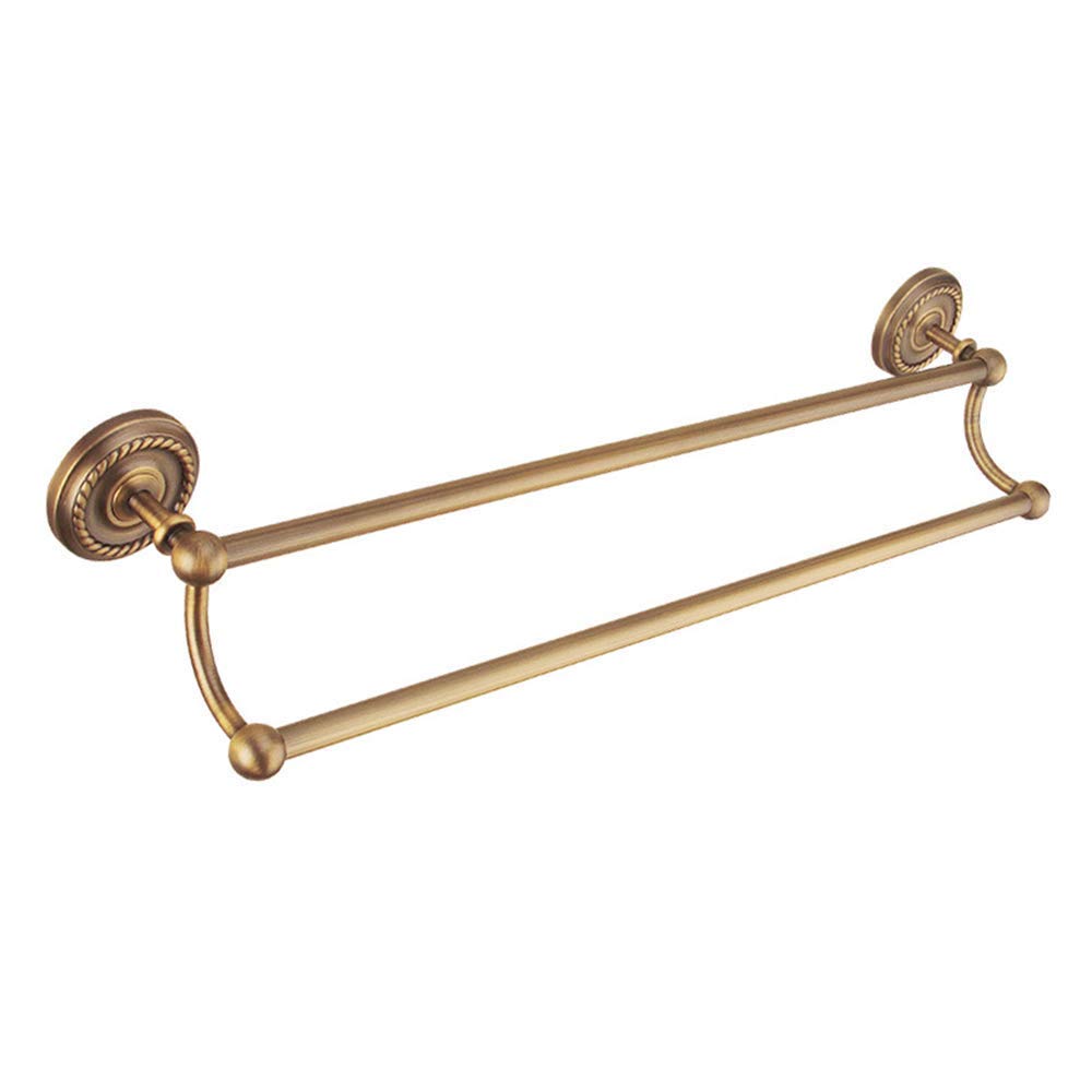 GLETSF Towel Rack - Double Rod Double Layer Towel Rack Retro Copper/European Style Towel Rack Hanging Bathroom Sturdy And Durable Simple And Stylish Bathroom Rack