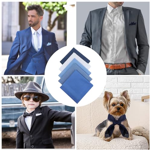 Giantree 5 Stück Stoff Taschentücher für Herren, 40 × 40 cm Baumwolle Herrentaschentücher, Weiches Einstecktuch Wiederverwendbar, Geschenk für Männer