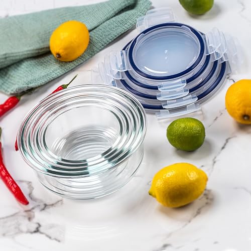 KADAX Glasbehälter Set mit Deckel, 4 Größen 400/620/950/1300 ml, luftdichte Frischhaltedosen aus Glas, Vorratsdosen für Kühlschrank… – Ansicht 4