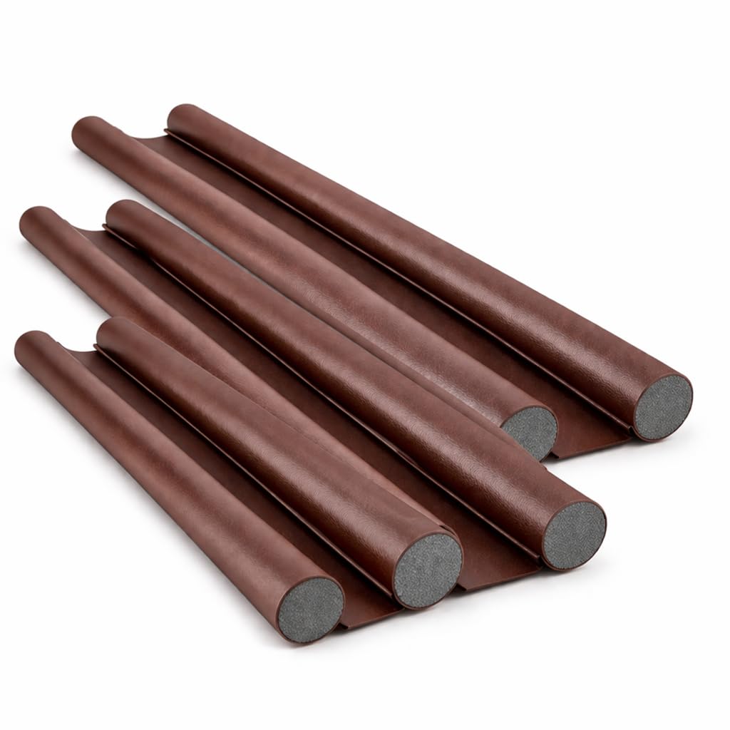 Door Draft Stopper, Twin Tube, Brown, Blocks Dust and Drafts, Improves Energy Efficiency, Pack of 4-image-48