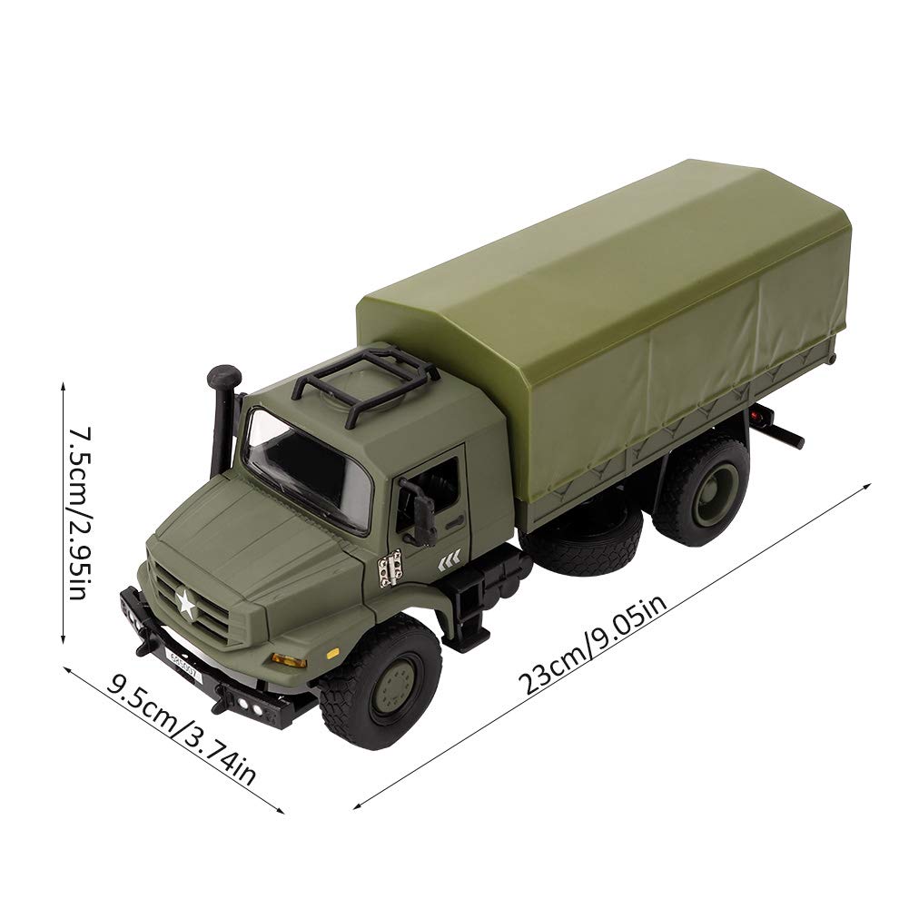 1:36 Scale Mini Alloy RC Military Truck Toy Car High Simulation Model Educational Toy for Kids, Cool Simulation Vehicle Model with Openable Doors, Removable Roof - Image 3