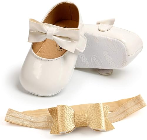 Miniatura 2 de OAISNIT Zapatos planos para bebé niña Mary Jane, zapatos de cuna con diadema