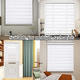 QiBoYuYe Day Night Blind Zebra Roller Blinds Blackout Window Curtain For Bedroom Door Windows Aluminium Cassette Translucent Vision Curtains (White Width 60cm X Height 150 cm) - Image 6