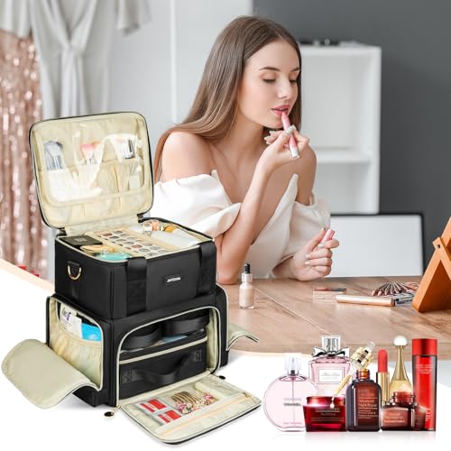 Trousse de maquillage extra large double couche antichoc pour palettes