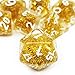 Haxtec Glitter DND Dice Set 7PCS Polyhedral D D Dice for Roleplaying Dice Games Compatible with Dungeons and Dragons-Gold Glitter Dice