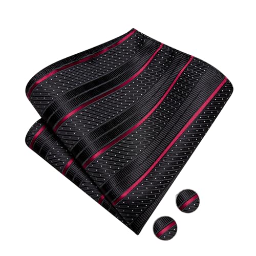 Image of Hi-Tie Bow Ties for Men Pre-Tied Pocket Square with Cufflinks Mens Bowtie Sets for Wedding Formal Party