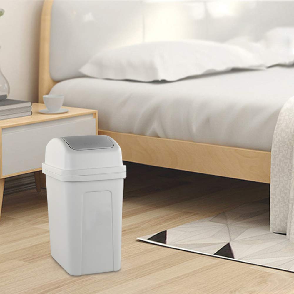 Mülleimer Mit Schwenkdeckel In Holzoptik - 22x22x27cm Für Bad & Küche