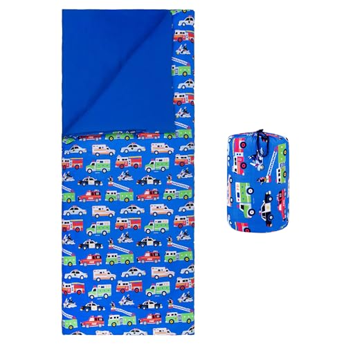 Wildkin Kids Sleeping Bag – Roll-Up Design with Storage Bag for School, Travel & Camping - Heroes