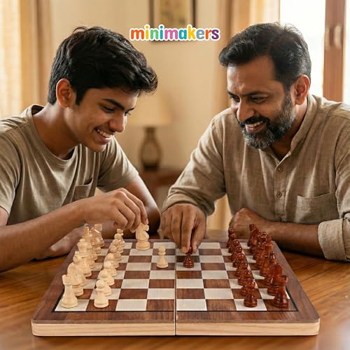 Image of Elite Chess Board Set Magnetic Wooden Chess Board Set |16 inch| Handcrafted Foldable Chess with Storage & Magnetic Pieces, Birthday Gift, Travel Friendly Game for Teens & Adults