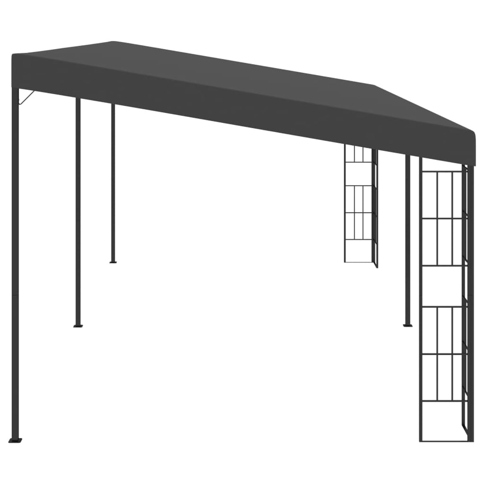 ARKEM Wand-Pavillon 3x6 m Anthrazit Stoff Terrasse Freistehend Winterfest Carport Garten Freistehend Terrassenbeschattung
