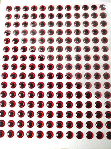 310pcs 6mm Red 3D Holographic Fishing Lure Eyes 3D Lure Eye 3D Soft Eye 3D Holographic Lure Eye Fly Tying, Jigs, Crafts