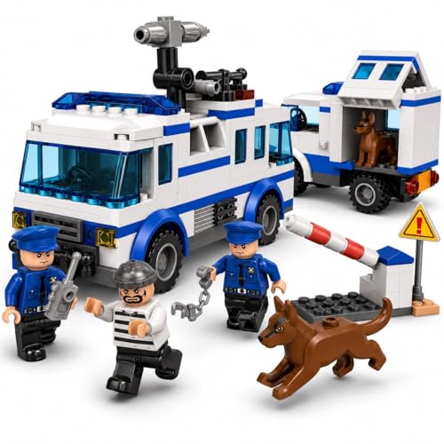 Image of City Police Building Blocks Set 368 PCS, 8 in 1 Police Station Truck Helicopter Car Toy Kit for Kids 6+, Educational STEM Construction Toy with Mini Figures, Creative Gift for Boys Girls