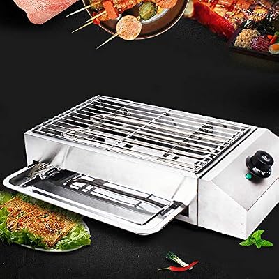 1800W Electric BBQ Grill Stainless Smokeless Barbecue Grill Large Portable Countertop Grill for Party/Home/Camping Cooking Commercial Indoor and Outdoor, Easy to Clean