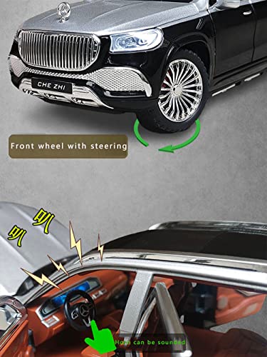 Image of 1:24 Scale Die-Cast Mayybachh GLS【Large】 with 6 Openable Doors,Pull Back Action,Working Lights & Working Horn【Colors as Per Stock】【Pack of 1】
