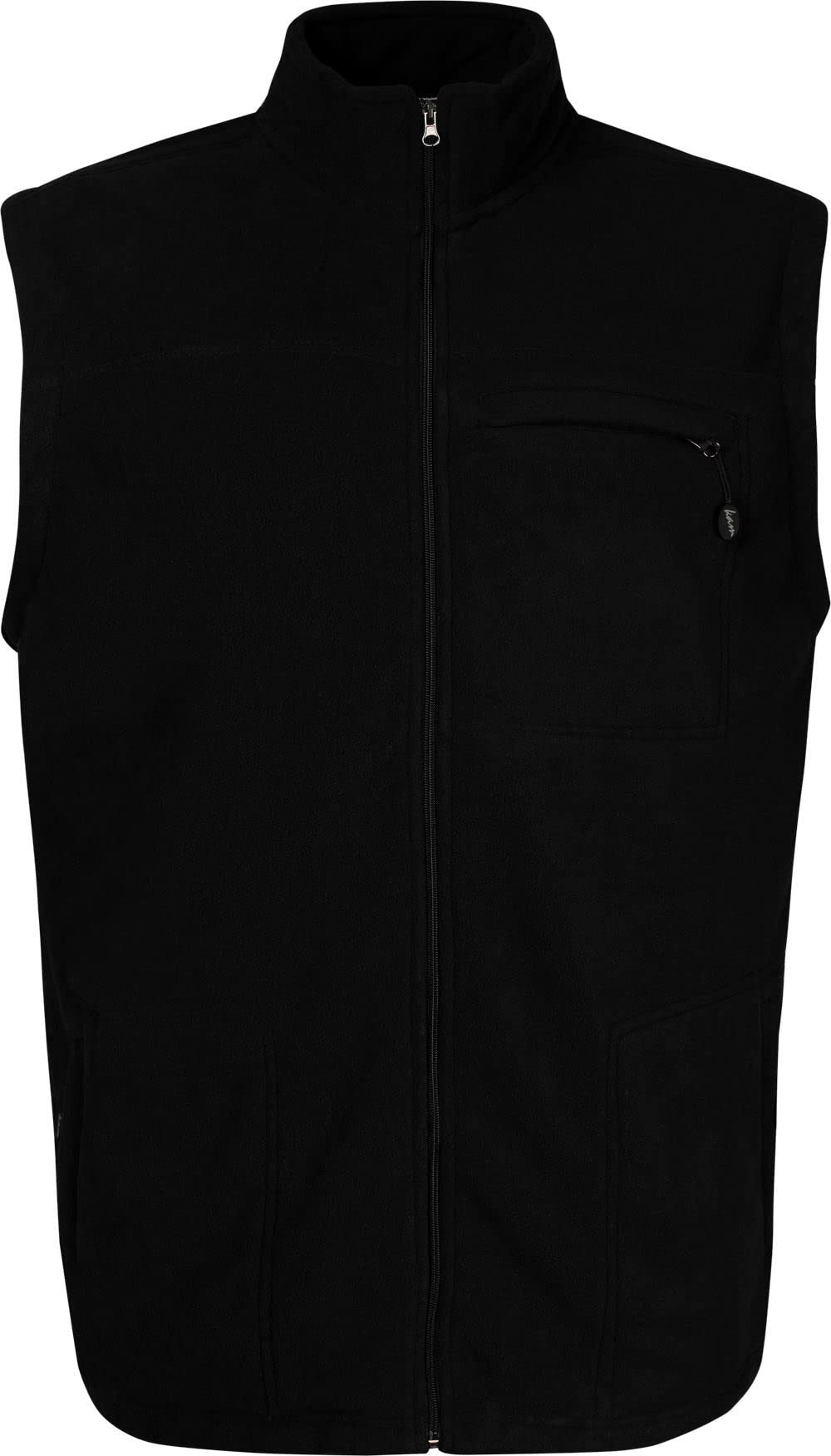 KAM Jeanswear Men's Bonded Fleece Gilet - Black - 4XL