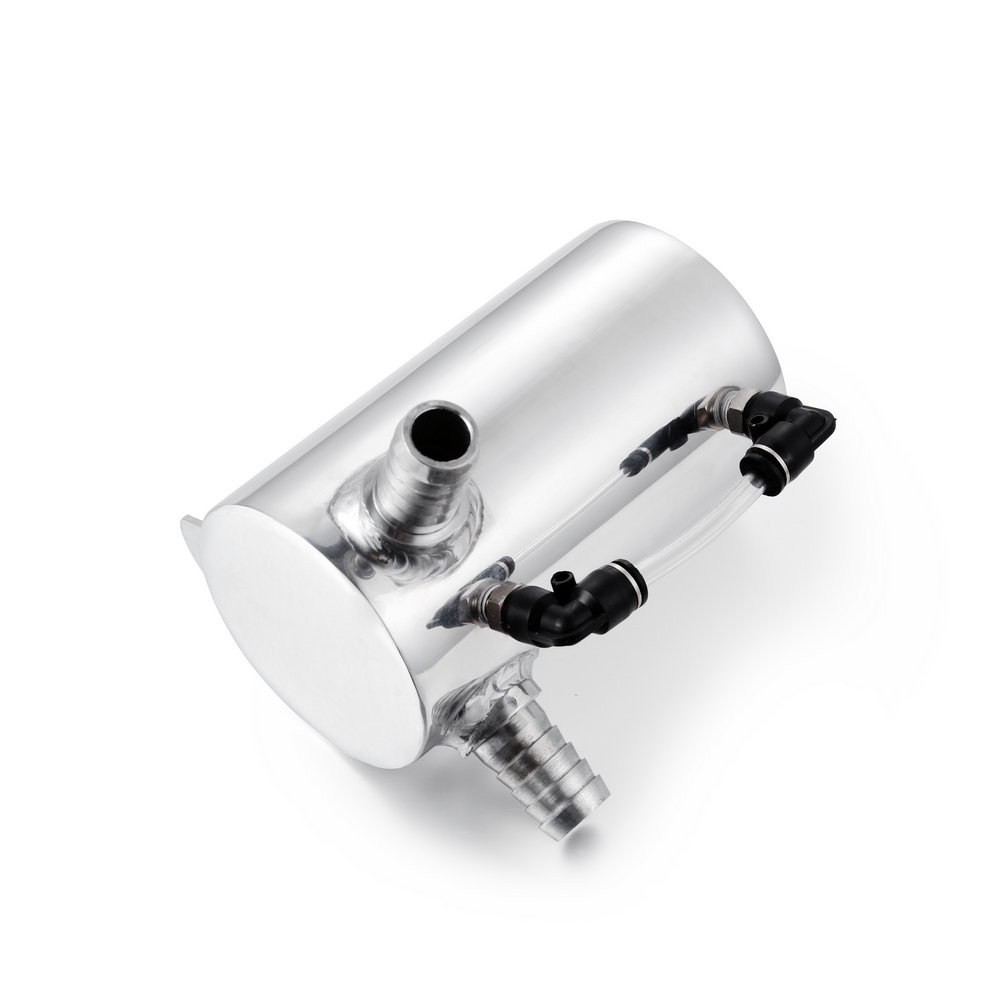 Universal voiture en aluminium réservoir d'huile réservoir canister réservoir reniflard 0.5L 19mm BARB