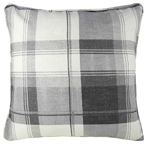 Fusion - Balmoral Check - 100% Cotton Cushion Cover - 43x43 cm in Slate