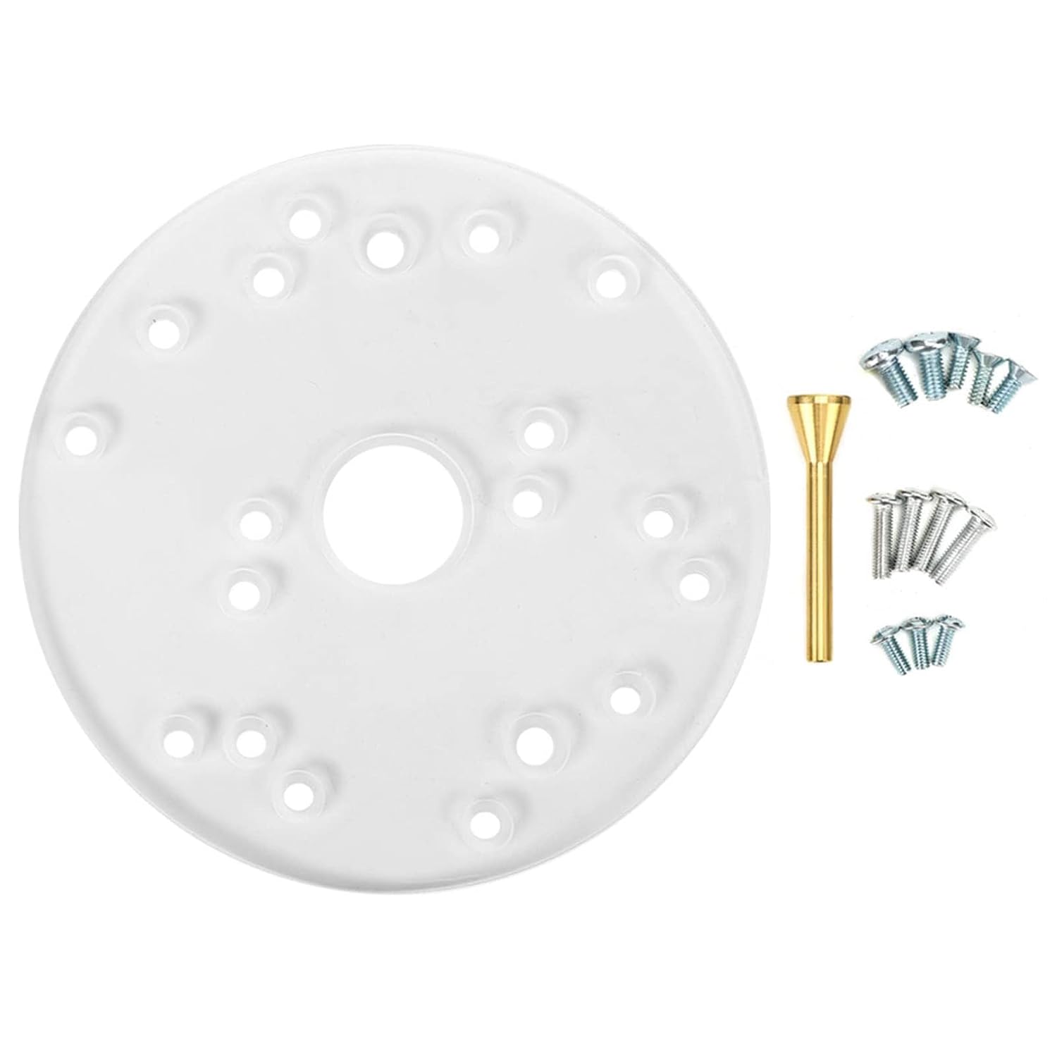 Universal Router Base Plate, Base Plate Acrylic with Centering Pin Screws, Acrylic Router Base Attachment for Trim Routers Woodworking Auxiliary Tool Templates